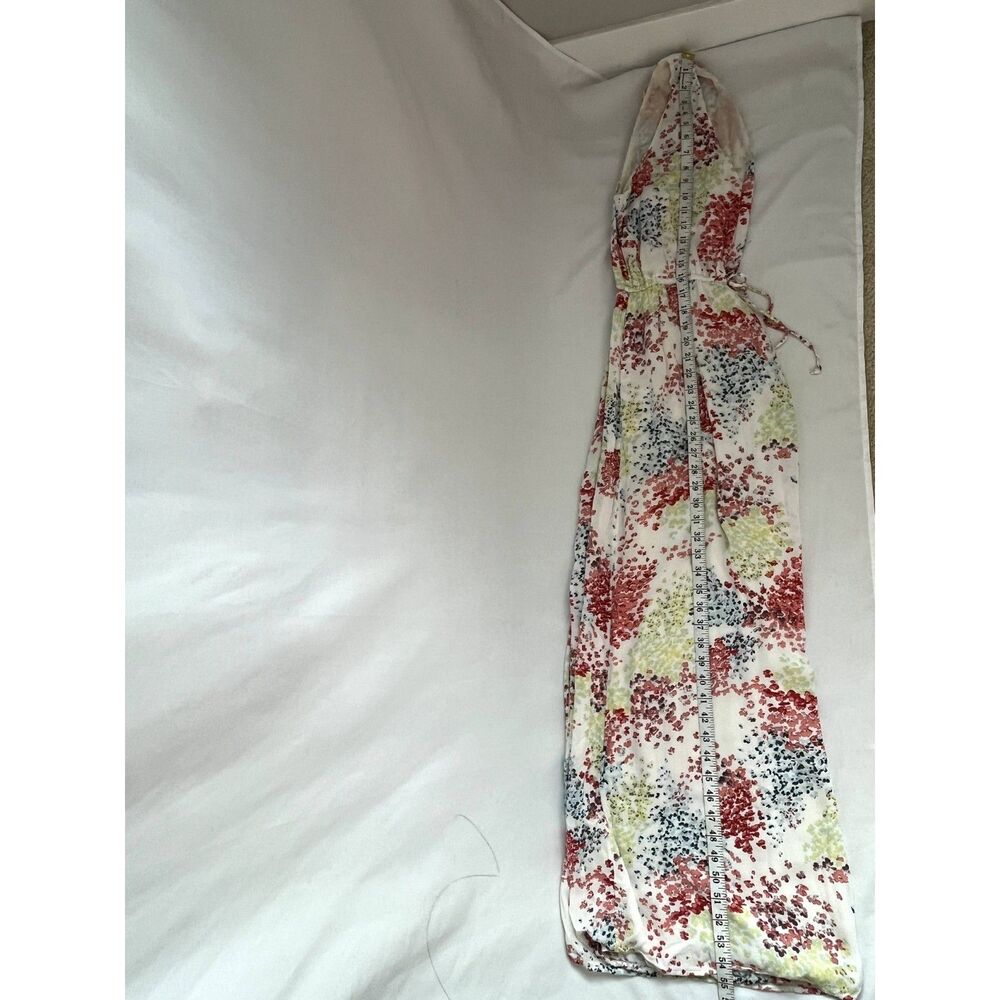 Lucky Brand Maxi Midi Floral Dress M Cottagecore Fit and Flare White Pink V Neck - Picture 10 of 10